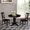 International Concepts 36 in. Solid Wood Round Top Dining Table with 2 Chairs in Black K46-36RT-23B-C10-2 - alternate 3